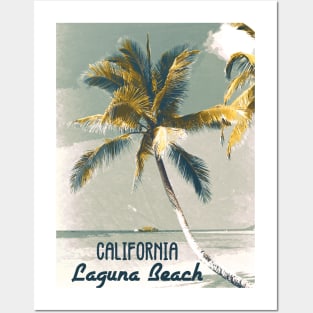 Laguna Beach California Vintage style poster Art Most Beautiful Beaches on Earth Posters and Art